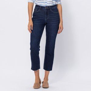 Judy Blue HIGH WAISTED CROPPED STRAIGHT FIT WITH SIDE SLIT